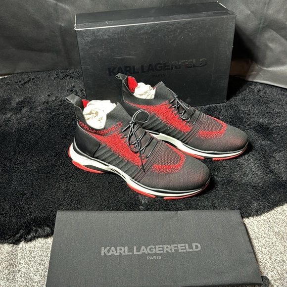 Karl Lagerfeldld Paris knit leather sock sneaker - Picture 2 of 6